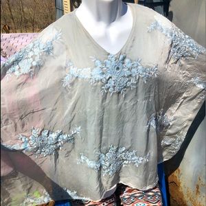 Linda Anderson lace Shaw like blouse